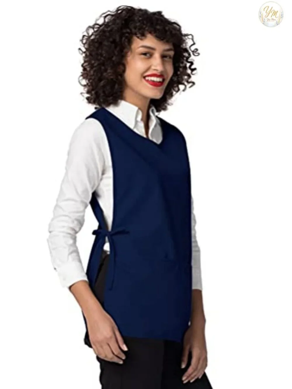 3 Pack Unisex Cobbler Apron with Pockets Poplin Fabric Adjustable Ties